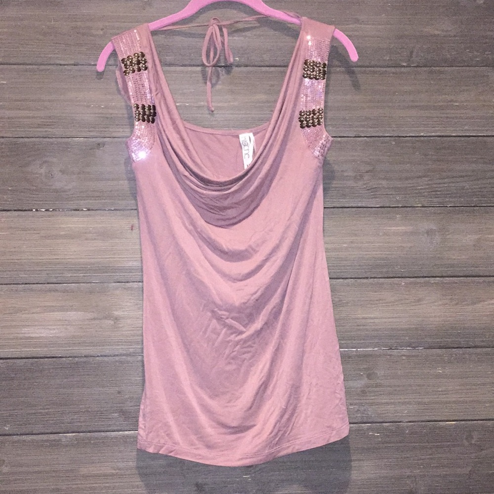 Kische embellished tank tunic shirt m medium